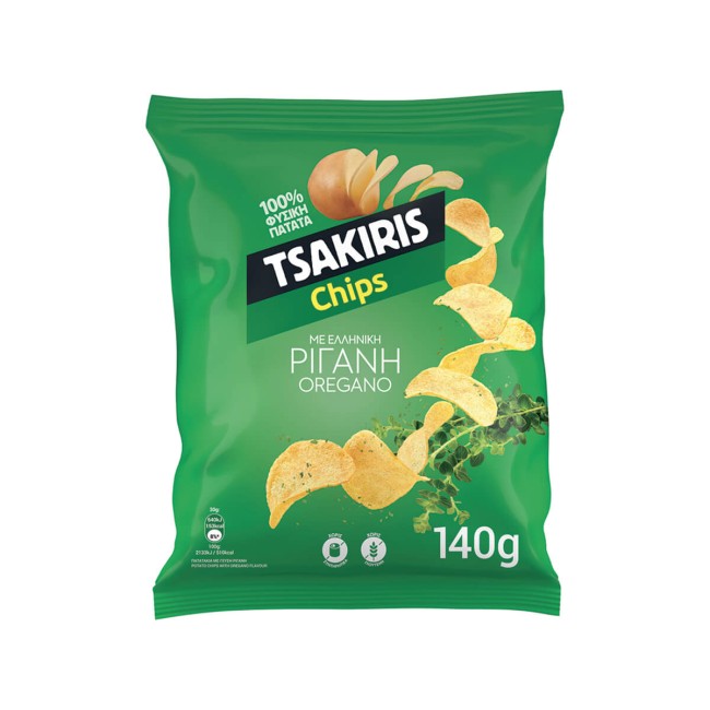 Τσακίρης Chips Με ρίγανη 140gr