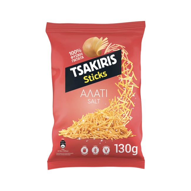 Τσακίρης Πατατάκια Sticks Με Αλάτι 130gr