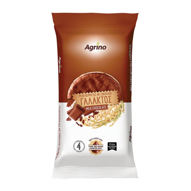 Agrino Ρυζογκοφρέτες με Σοκολάτα Γάλακτος 60gr (gluten free) Ρυζογκοφρέτες