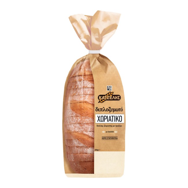 Κατσέλης Διπλοζυμωτό Ψωμί Χωριάτικο Σε Φέτες 500gr