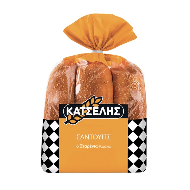 Κατσέλης Ψωμάκια Σάντσουιτς Σταρένια 6-τμχ