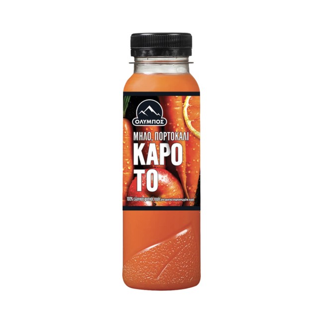 Όλυμπος Φυσικός Χυμός Μήλο, Πορτοκάλι, Καρότο 250ml