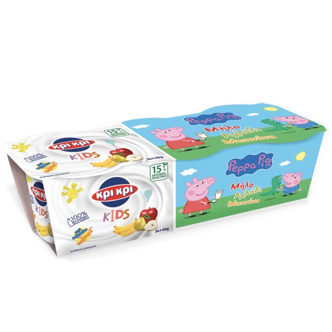 Κρι Κρι Peppa Pig Παιδικό Επιδόρπιο Γιουρτιού 3x140gr