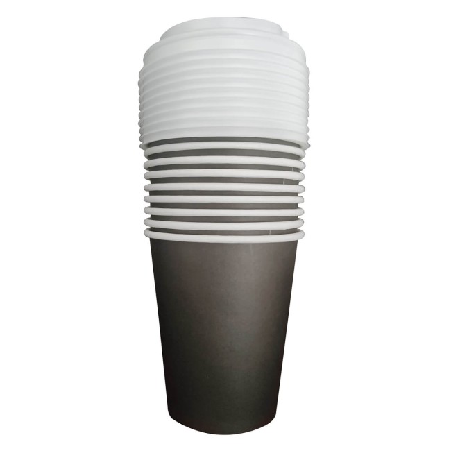 Lariplast Χάρτινα Ποτήρια Νερού με Καπάκι 10 τμχ 8oz