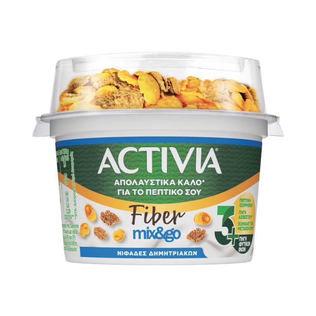 Danone Activia Επιδόρπιο Γιαουρτιού Fiber Νιφάδες Δημητριακών 163gr