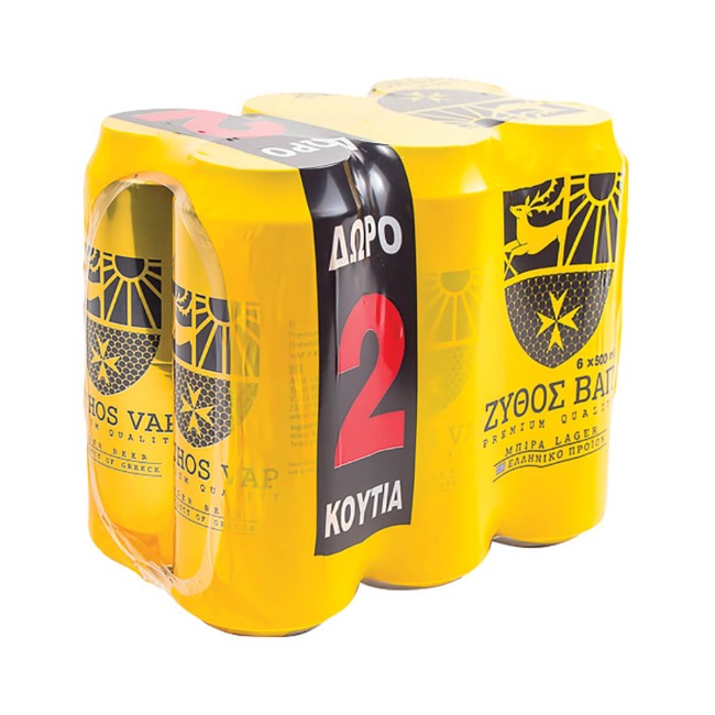 Βαπ Ζύθος Μπύρα Lager 4x500ml +2 Δώρο Βαπ Ζύθος Μπύρα Lager 4x500ml +2 Δώρο