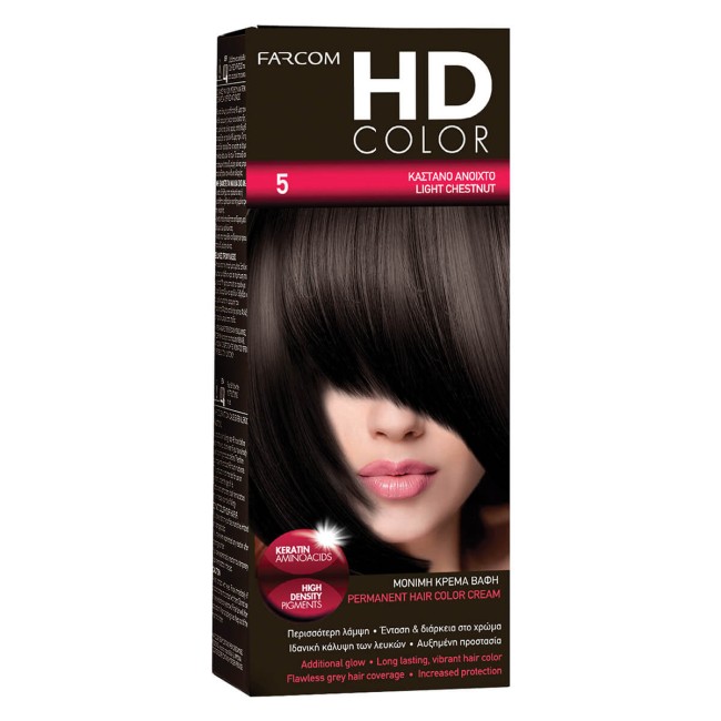 HD COLOR 60ml Ν.5 ΚΑΣΤΑΝΟ ANOIXTO Βαφές Μαλλιών
