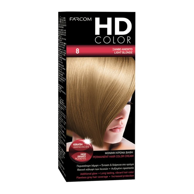 HD COLOR 60ml Ν.8 ΞΑΝΘΟ ΑΝΟΙΧΤΟ Βαφές Μαλλιών