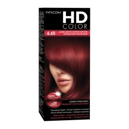 Farcom HD Color Βαφή Μαλλιών Ξανθό Σκούρο, Έντονο Κόκκινο 60ml No6.65