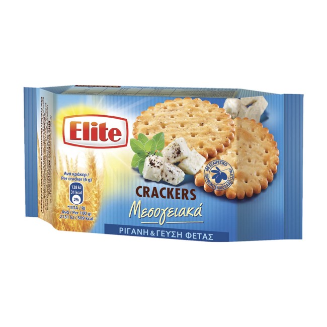 Elite Crackers Μεσογειακά με Φέτα και Ρϊγανη 105gr