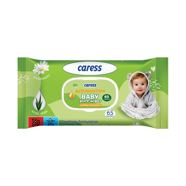 Caress Μωρομάντηλα Aloe Vera 65τμχ