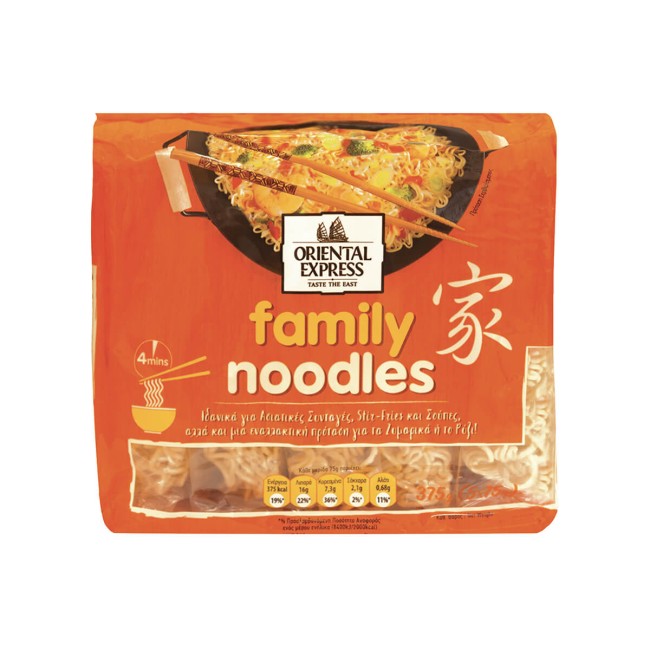 Oriental Express Instant Noodles Family 4 Λεπτών 375gr