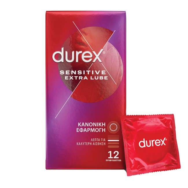 Durex Προφυλακτικά Sensitive Extra Lube 12τμχ