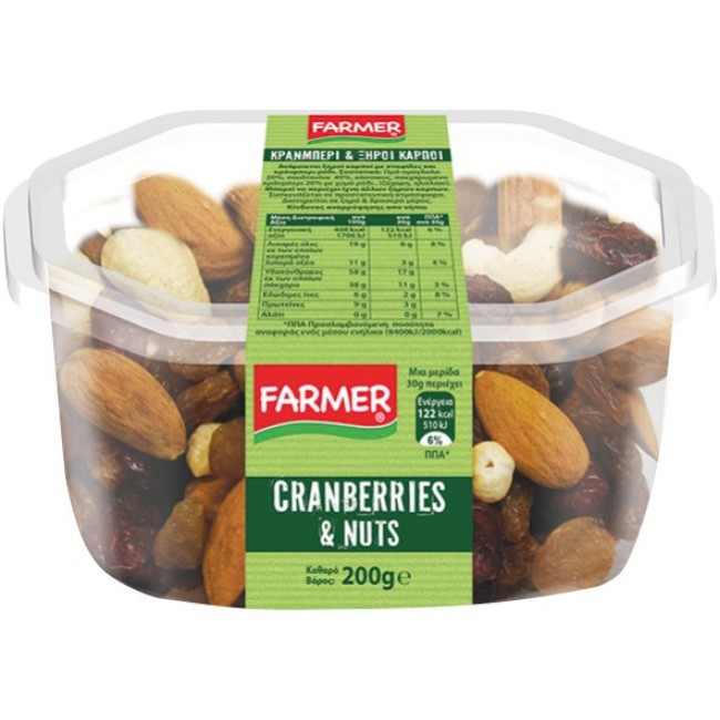 Farmer Mix Ξηρών Καρπών & Κράνμπερι 200gr