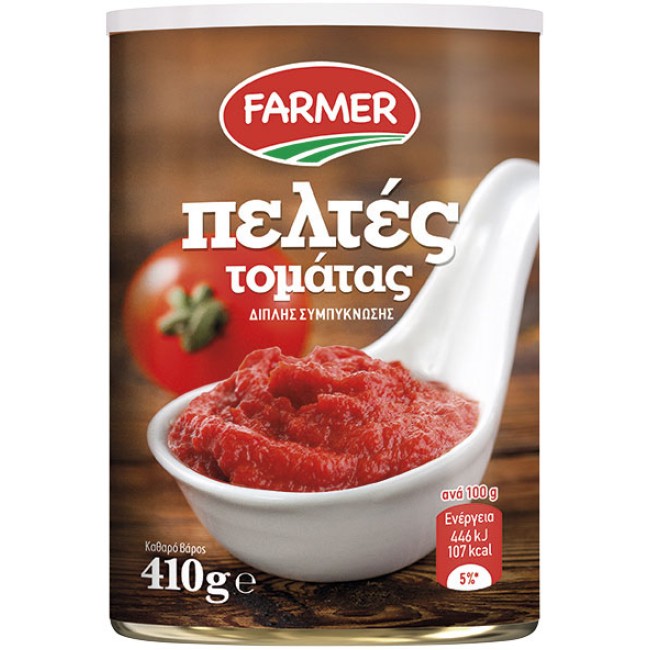 Farmer Πολτός Τομάτας Διπλής Συμπύκνωσης 410gr Farmer Πολτός Τομάτας Διπλής Συμπύκνωσης 410gr