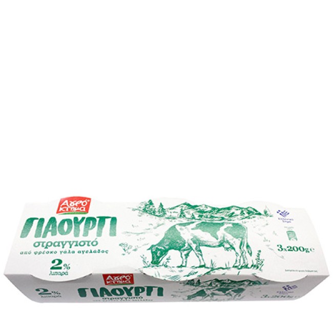 Αγρόκτημα Γιαούρτι Στραγγιστό 2% 3x200gr