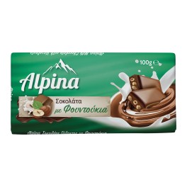 Alpina Σοκολάτα Γάλακτος Με Φουντούκι 100g