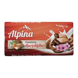 Alpina Σοκολάτα Γάλακτος Με Αμύγδαλα 100g