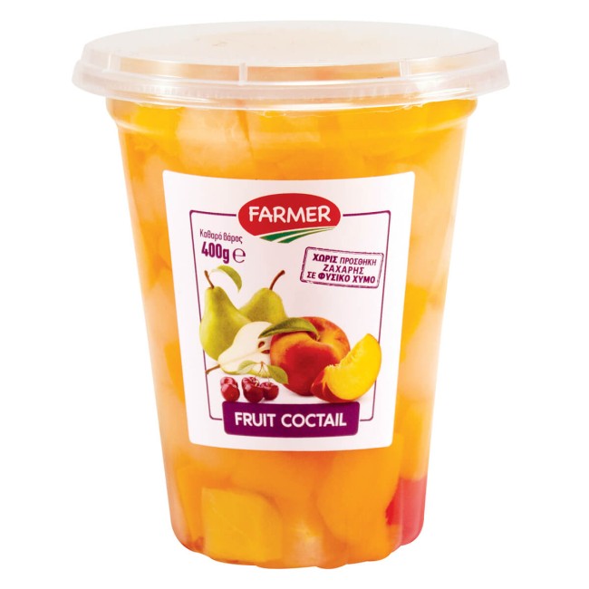 Farmer Κουπάκια Mix Φρούτων Σε Φυσικό Χυμό 400g