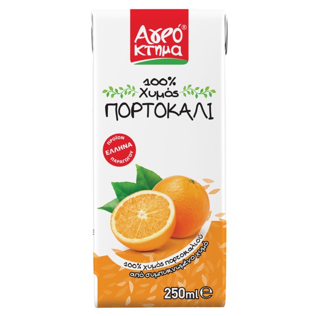 Αγρόκτημα Φυσικός Χυμός 100% Πορτοκάλι 250ml