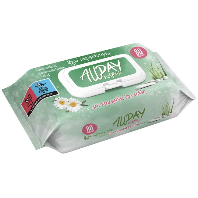 Allday Υγρά Μαντηλάκια Aloe Vera με Καπάκι 80τμχ