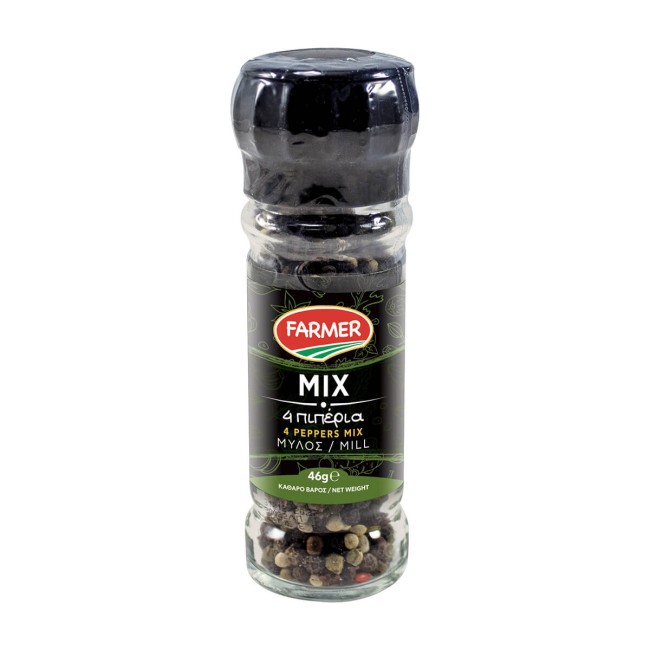 Farmer Mix 4 Πιπέρια Γυάλινος Μύλος 46gr