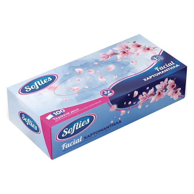 Softies Χαρτομάντηλα Αυτοκινήτου Λευκά 100τμχ