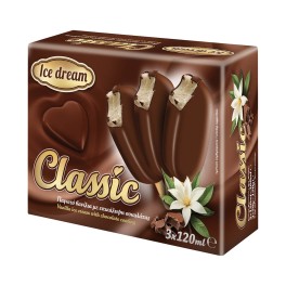Ice Dream Παγωτά Βανίλια Σοκολάτα Ξυλάκια 3x120ml