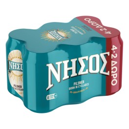Νήσος Pilsner Mπύρα Κουτί 6x330ml (4+2 Δώρο)