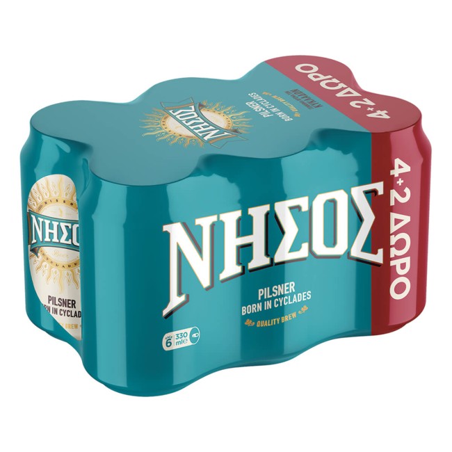 Νήσος Pilsner Mπύρα Κουτί 6x330ml (4+2 Δώρο)