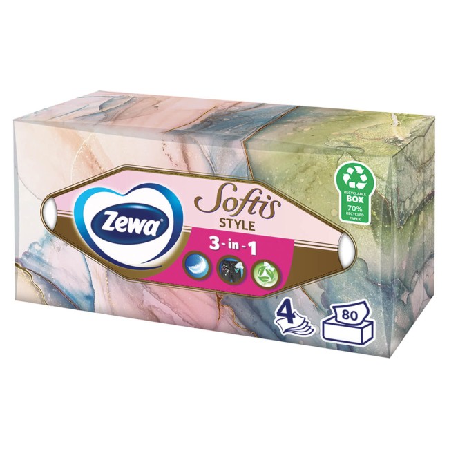 Zewa Softis Χαρτομάντηλα Επιτραπέζια 4φύλλων 80τεμ 193g