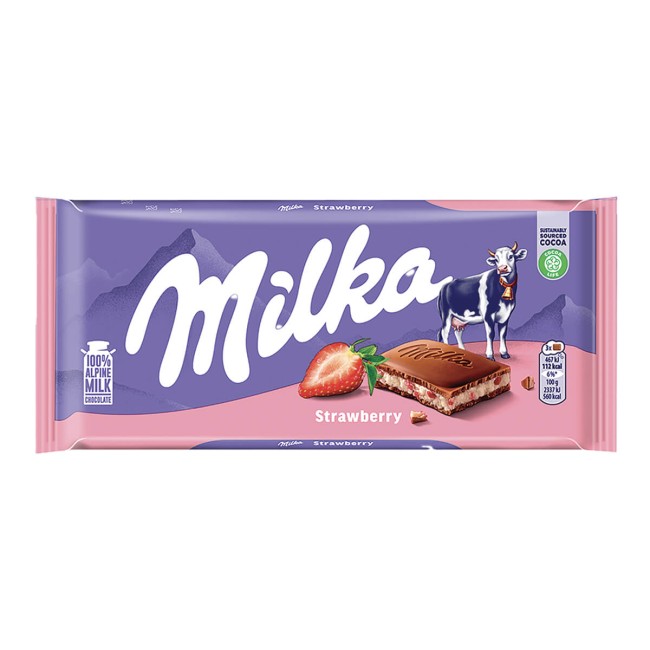 Milka Σοκολάτα με Φράουλα & Γιαούρτι 100gr Milka Σοκολάτα με Φράουλα & Γιαούρτι 100gr