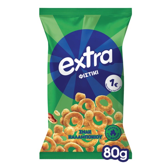 Extra Σνακ Καλαμποκιού με Φυστίκι 80g