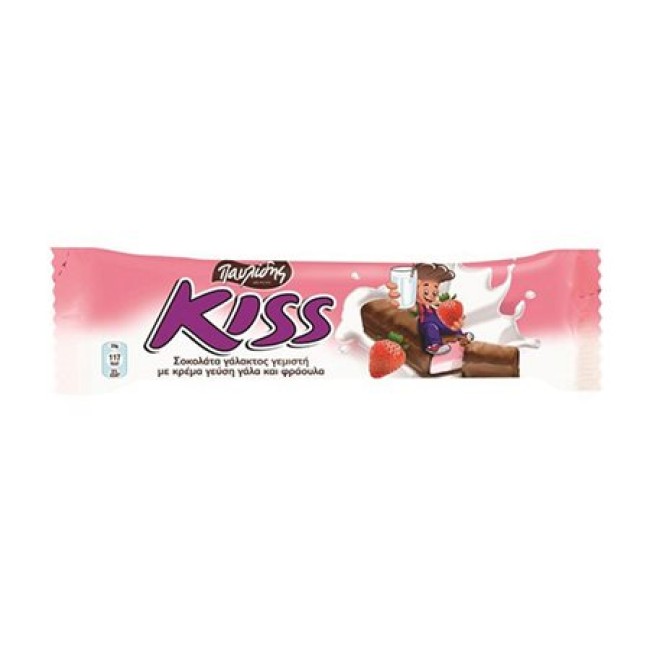 Kiss Σοκολάτα με Γάλα & Φράουλα 27,5gr Kiss Σοκολάτα με Γάλα & Φράουλα 27,5gr