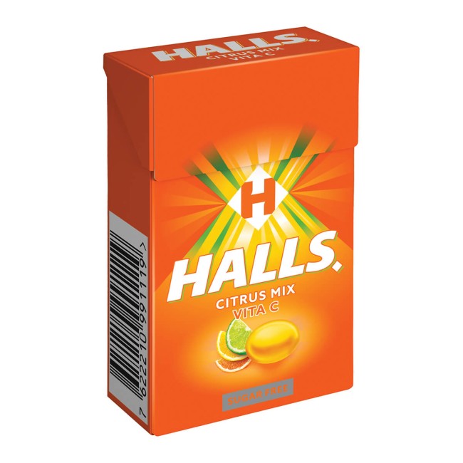 Halls Καραμέλες Citrus Mix Vita-C Χωρίς Ζάχαρη 28gr