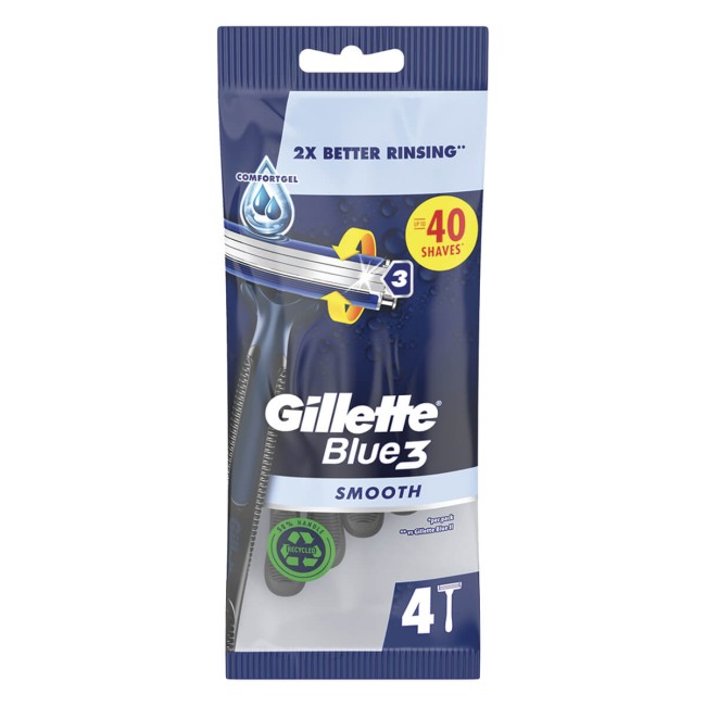 Gillette Blue 3 Ξυραφάκια Μιάς Χρήσης 4τμχ