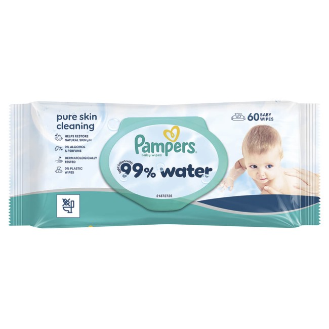 Pampers Μωρομάντηλα 99% Νερό 60τμχ