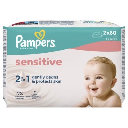 Pampers Μωρομάντηλα Sensitive 2x80τμχ