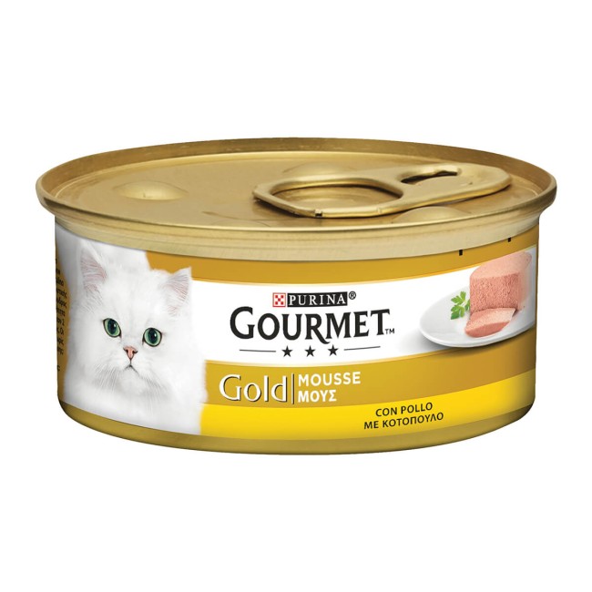 Gourmet Gold Cat Food Chicken Mousse 85g Gourmet Gold υγρή τροφή γάτας mousse κοτόπουλο 85g κονσέρβα