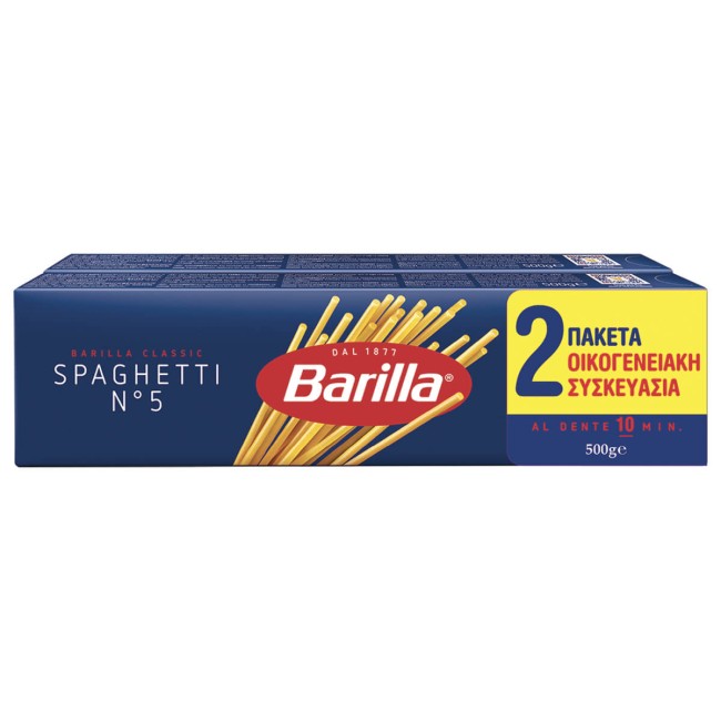 Barilla Σπαγγέτι Νο5 Οικογενειακή Συσκευασία 500gr x2