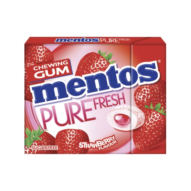 Mentos Pure Fresh Τσίχλες Φράουλα 20 κουφέτα 30gr