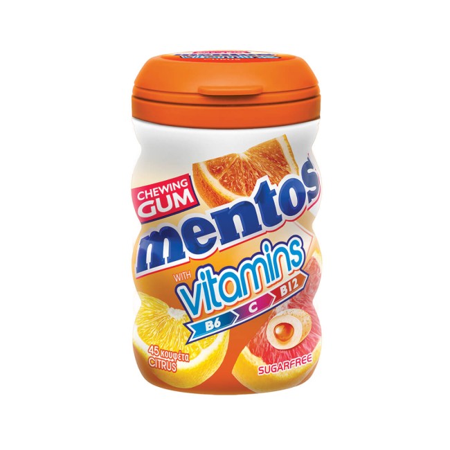 Mentos With Vitamins Τσίκλες Χωρίς Ζάχαρη 45 κουφέτα 124gr