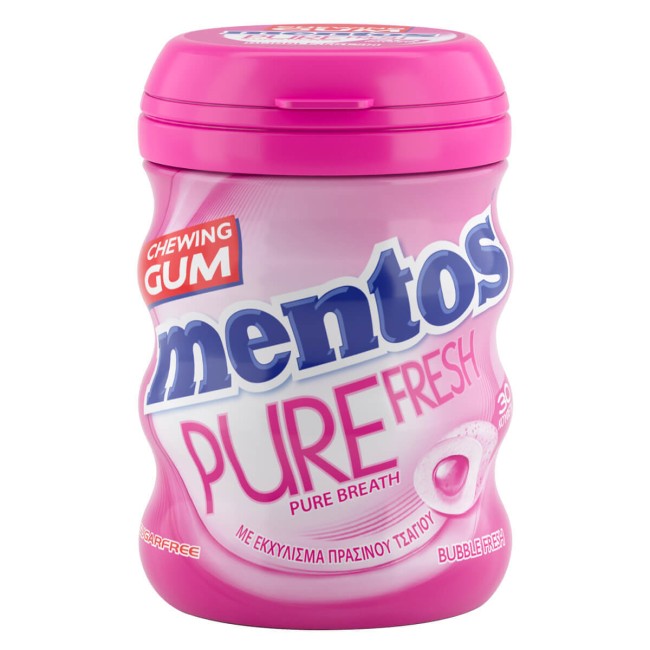 Mentos Pure Fresh Φρούτα Bubble Frash Τσίκλες Χωρίς Ζάχαρη 60gr