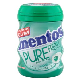 Mentos Pure Fresh Μέντα Wintergreen Τσίκλες Χωρίς Ζάχαρη 60gr