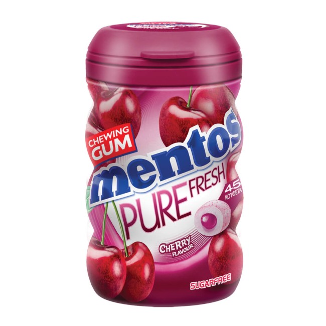 Mentos Pure Fresh Κεράσι Τσίκλες Χωρίς Ζάχαρη 45 Κουφέτα 87gr