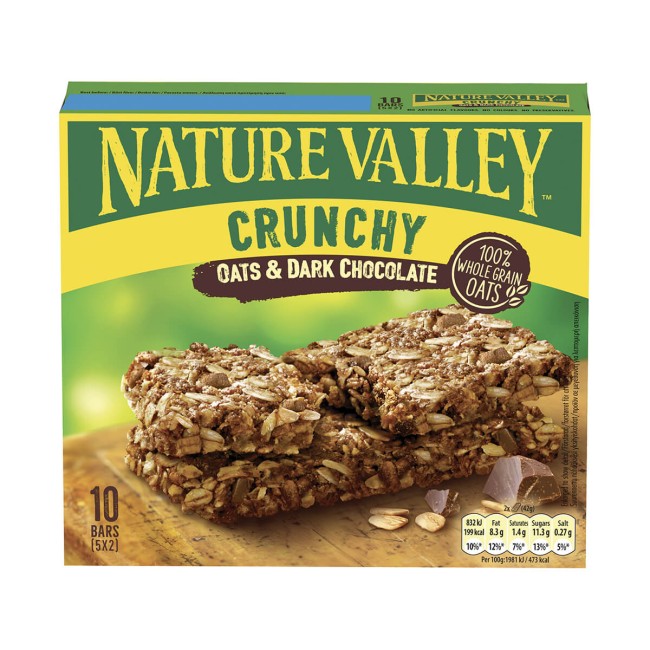 Nature Valley Crunchy Μπάρες Δημητριακών Βρώμη Μαύρη Σοκολάτα 5x42gr