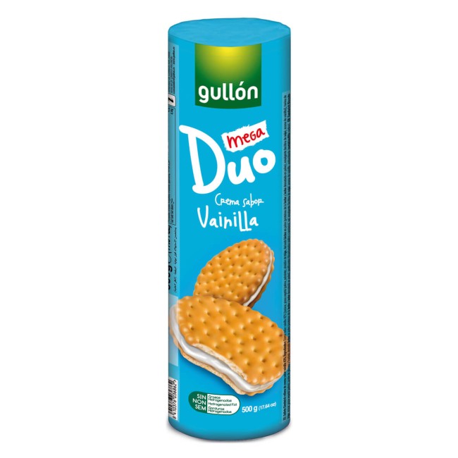 Gullon Mega Duo Μπισκότα με Γέμιση Βανίλια 500gr