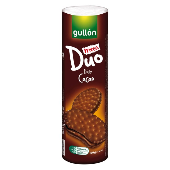 Gullon Mega Duo Μπισκότα Σοκολάτας με Γέμιση Κακάο 500gr Gullon Mega Duo Μπισκότα Σοκολάτας με Γέμιση Κακάο 500gr
