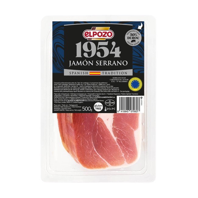 Elpozo Jamon Serrano Φέτες 500gr (GLUTEN FREE)