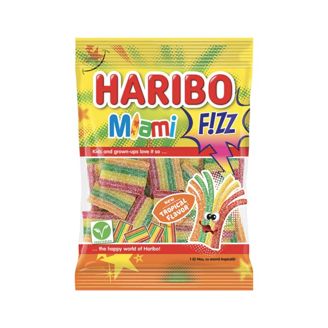 Haribo Καραμέλες Ζελίνια Miami Fizz 85g